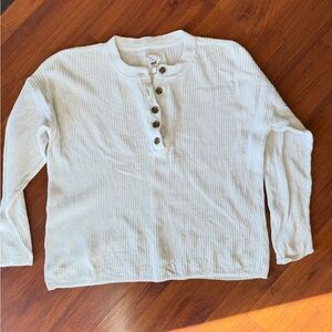 Aerie‎ White Button-Up Women’s Sweater Oversized Fit
